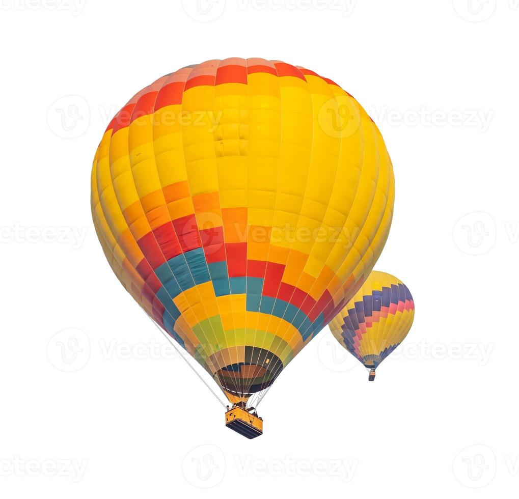 Two Hot Air Balloons Isolated on a White Background. photo