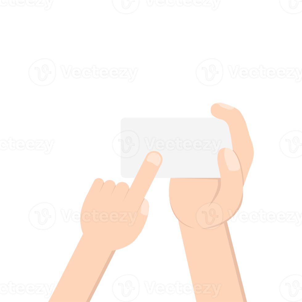 hand holding white blank name card png