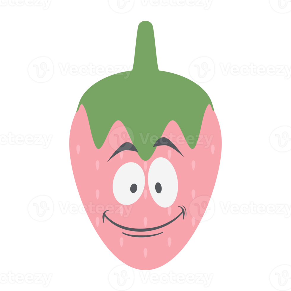 fragola testa emoticon viso espressione collezione png