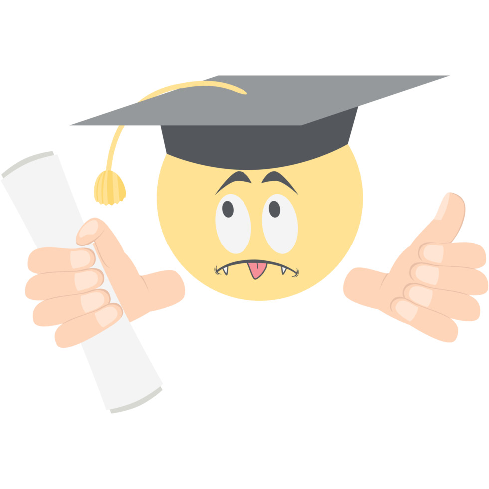 graduation head emoticon face expression collection png