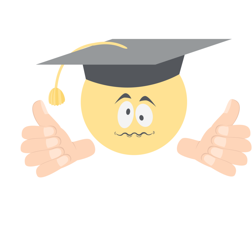 graduation head emoticon face expression two thumb collection png