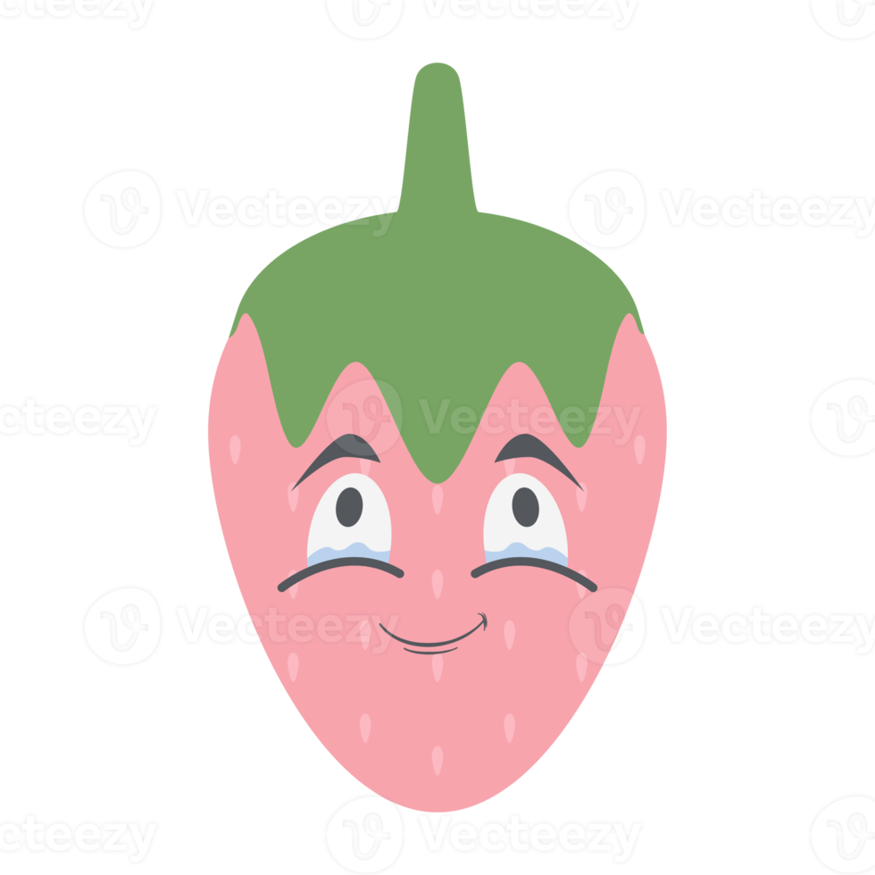 fragola testa emoticon viso espressione collezione png