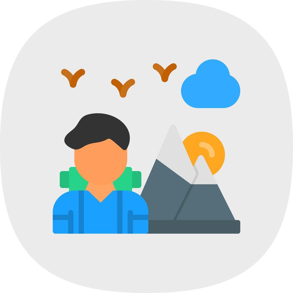 Hiking Vector Icon Design