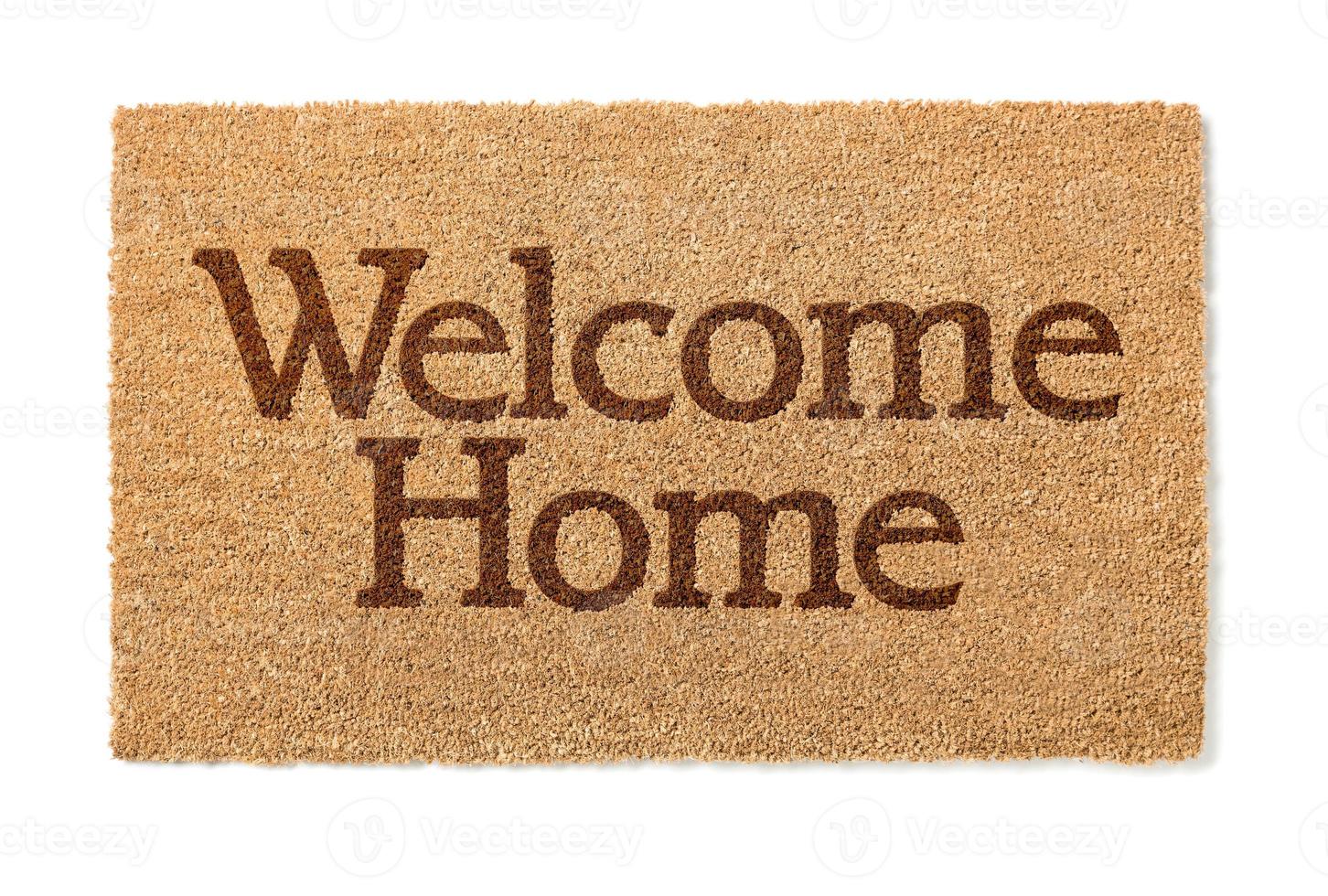 Welcome Home Mat On White photo