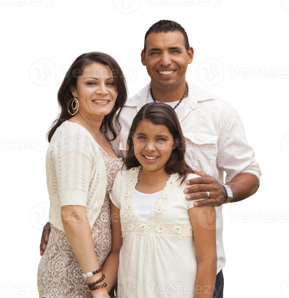 Hispanic Family Isolated on White photo