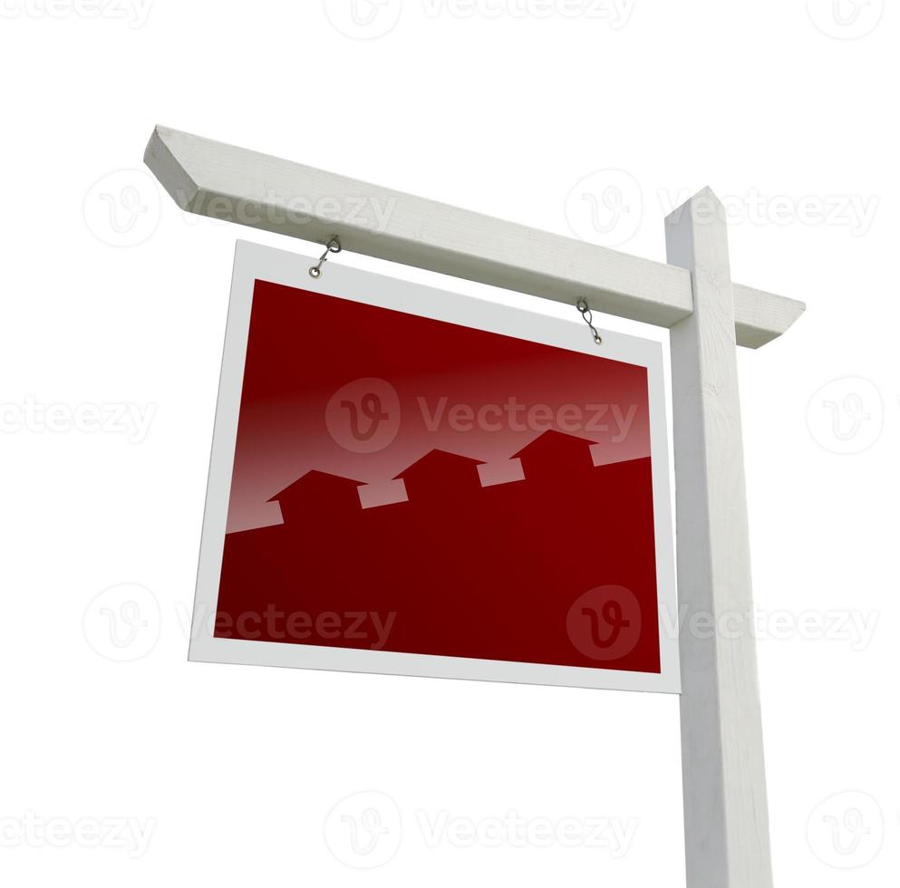 Real Estate Sign with House Silhouette with Clipping Path photo