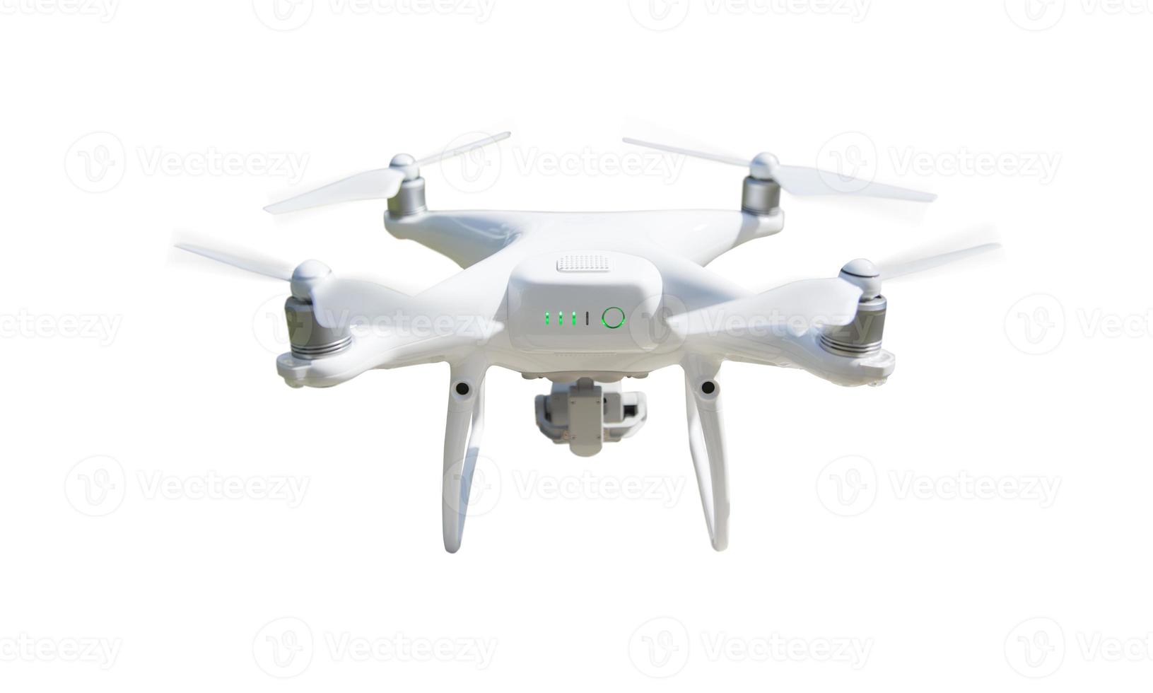 sistema de aeronaves no tripuladas drone quadcopter uav aislado en blanco. foto