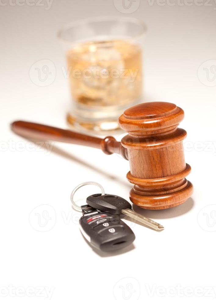 Gavel, Alcoholic Drink and Car Keys photo