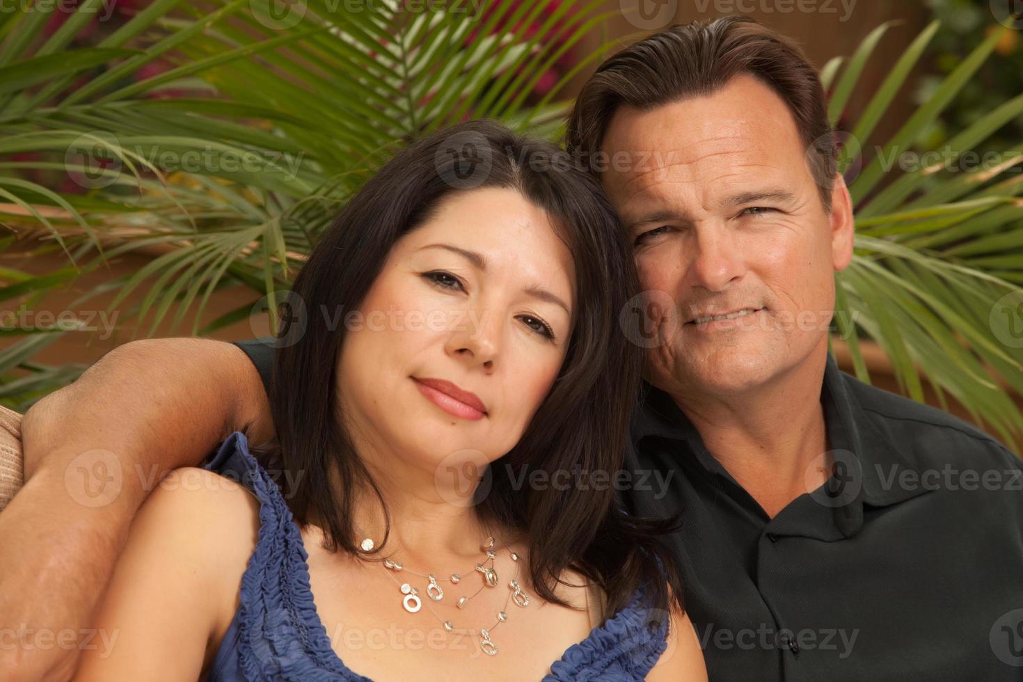 Attractive Hispanic and Caucasian Couple photo