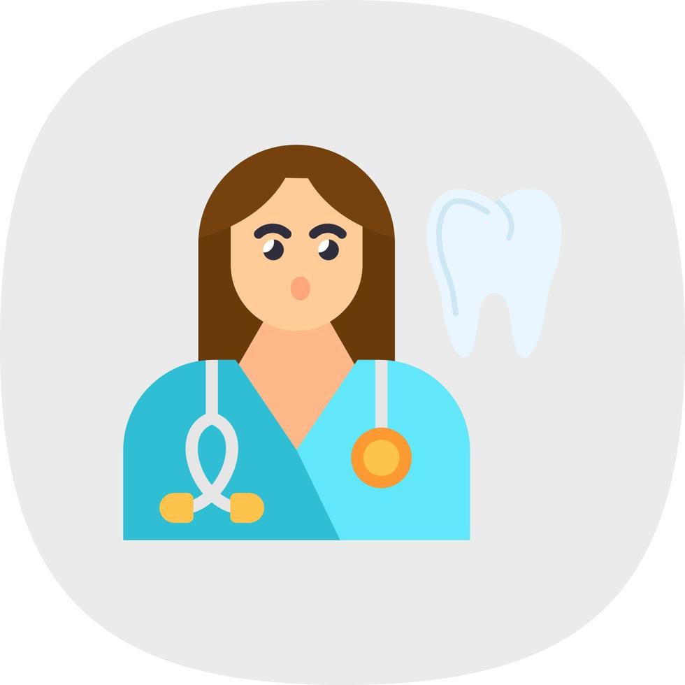 Female Dentist Vector Icon Design