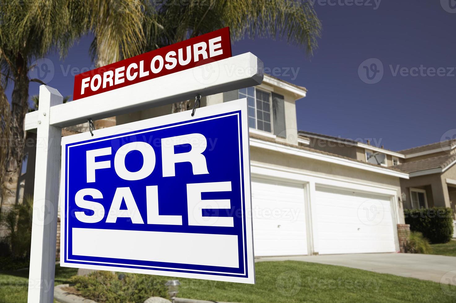 Foreclosure For Sale Real Estate Sign and House photo