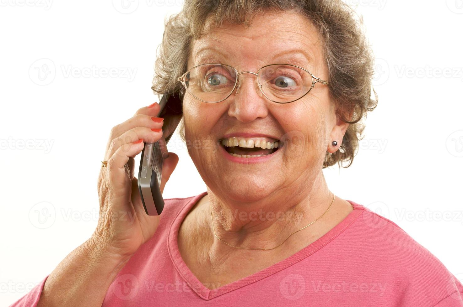 Senior Woman Using Cell Phone photo