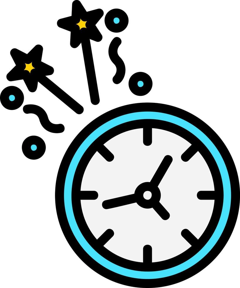 New Year Clock Vector Icon Design