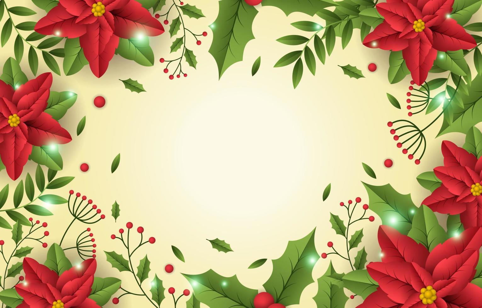 Poinsettias Background Template vector