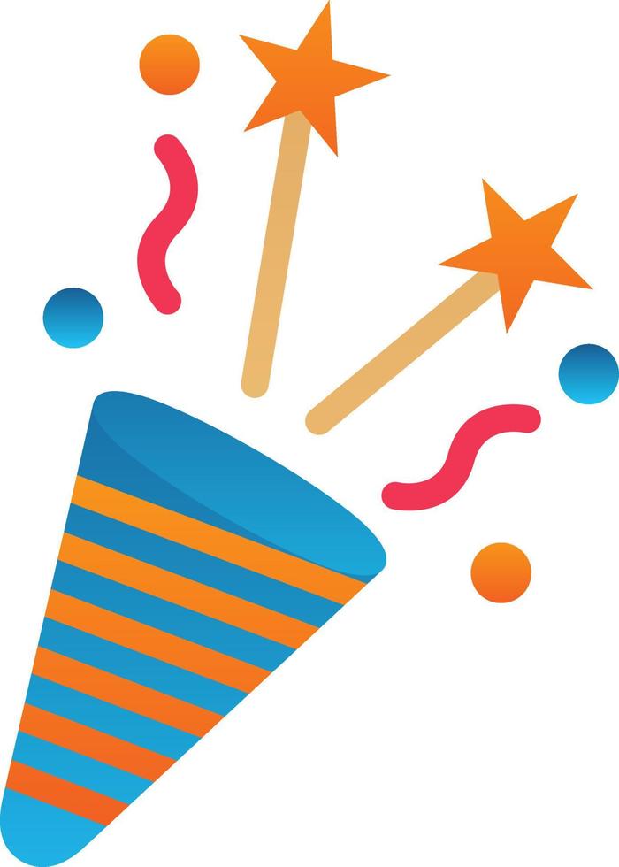Party Popper Vector Icon Design
