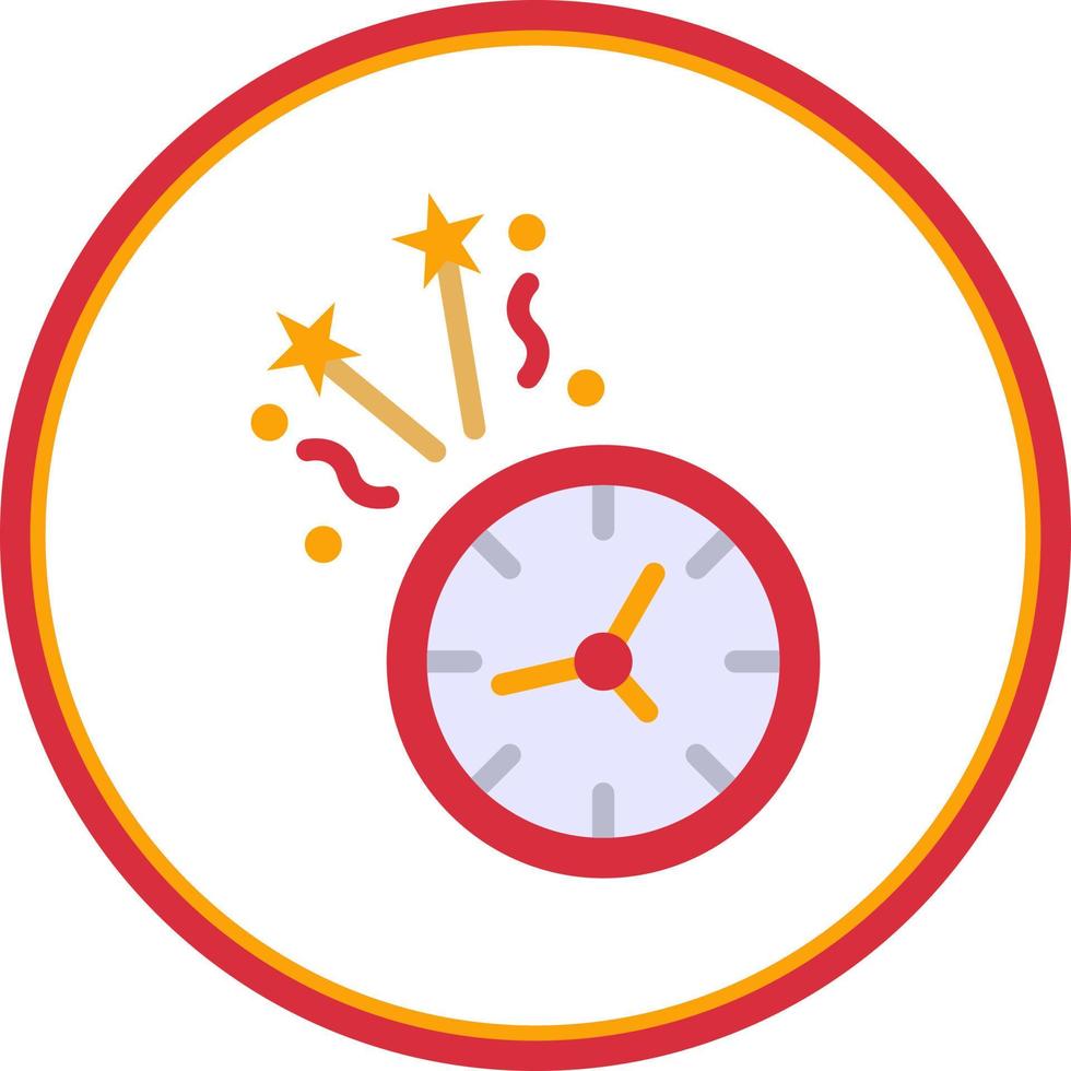 New Year Clock Vector Icon Design