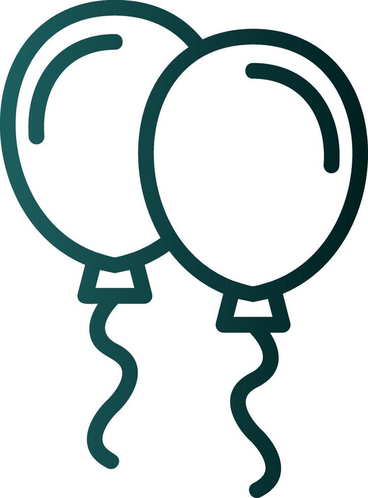New Year Balloons Vector Icon Design