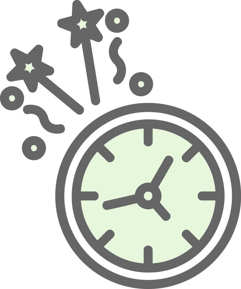 New Year Clock Vector Icon Design