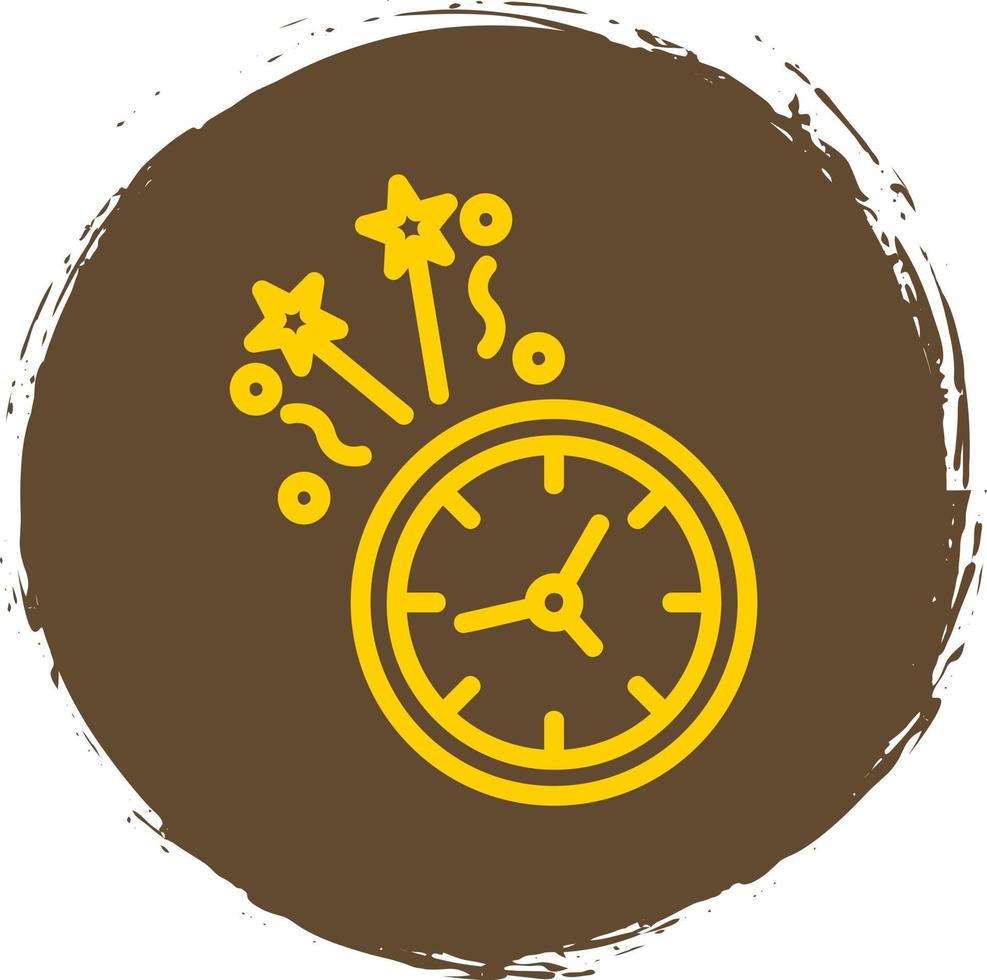 New Year Clock Vector Icon Design