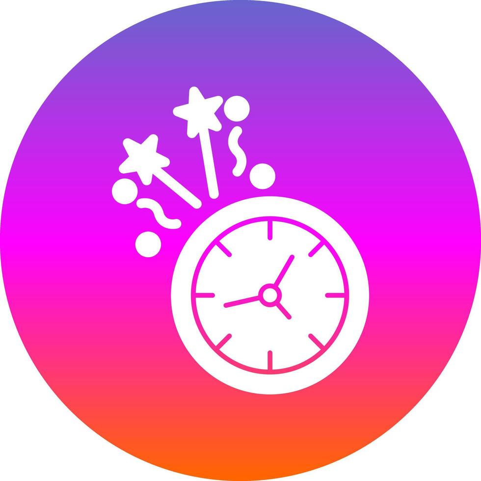 New Year Clock Vector Icon Design
