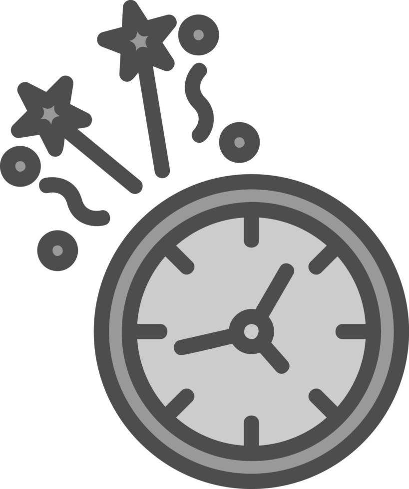 New Year Clock Vector Icon Design