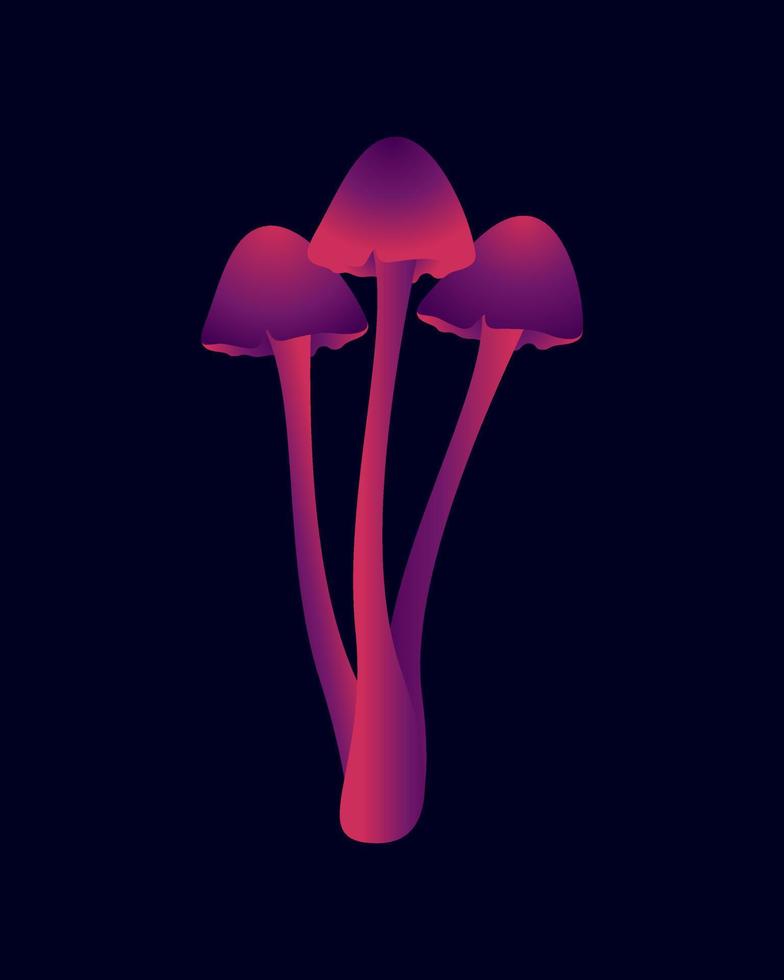 Pink and Purple Mushroom Cluster Illustration vector