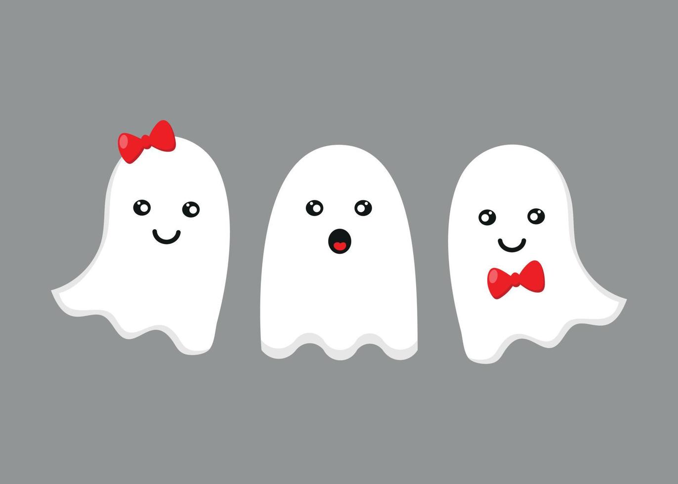 cute ghosts stickers cartoon style, adorable cartoons element vector illustration isolated