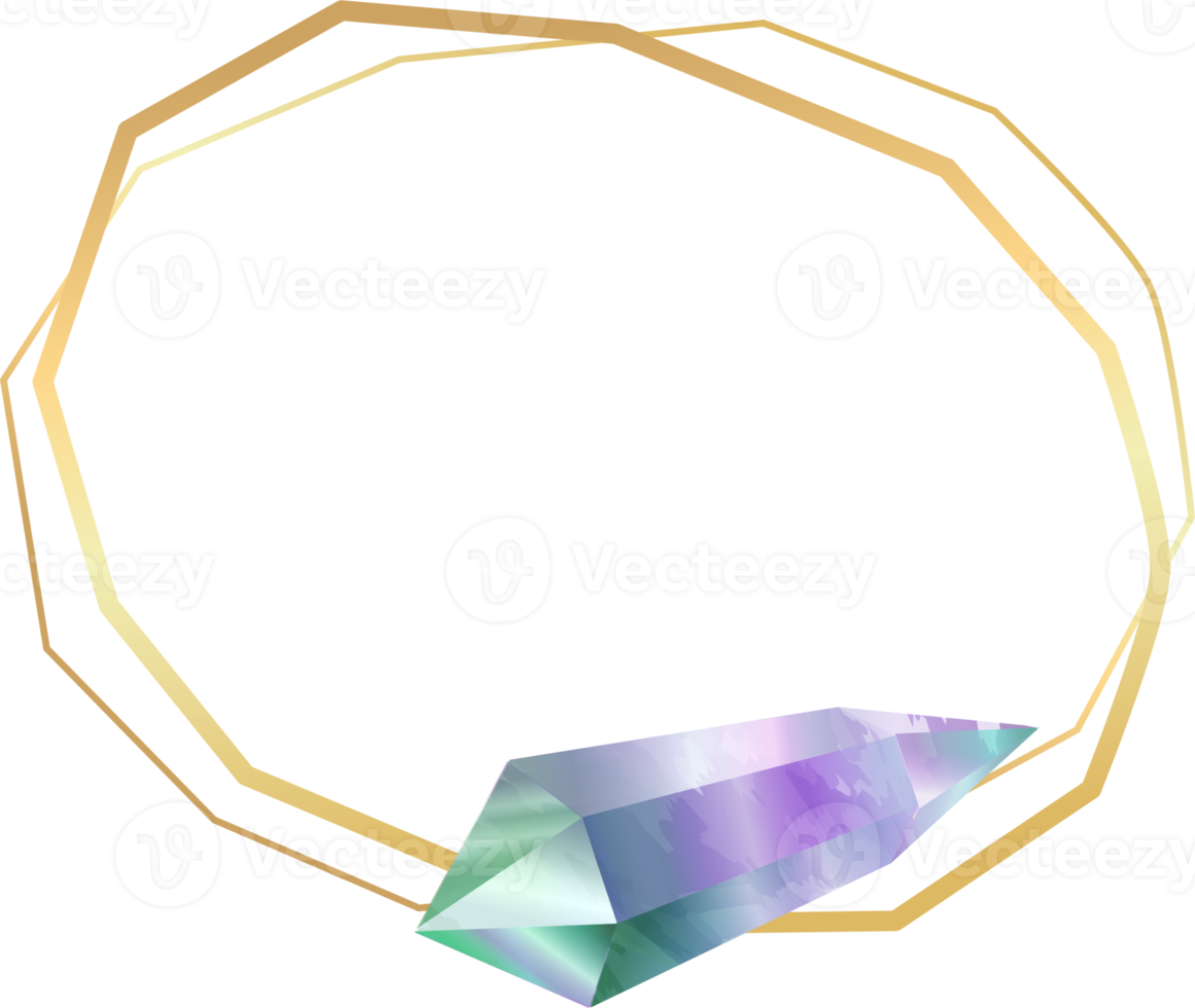 etiqueta de borde de gema de cristal de fluorita, verde y púrpura png