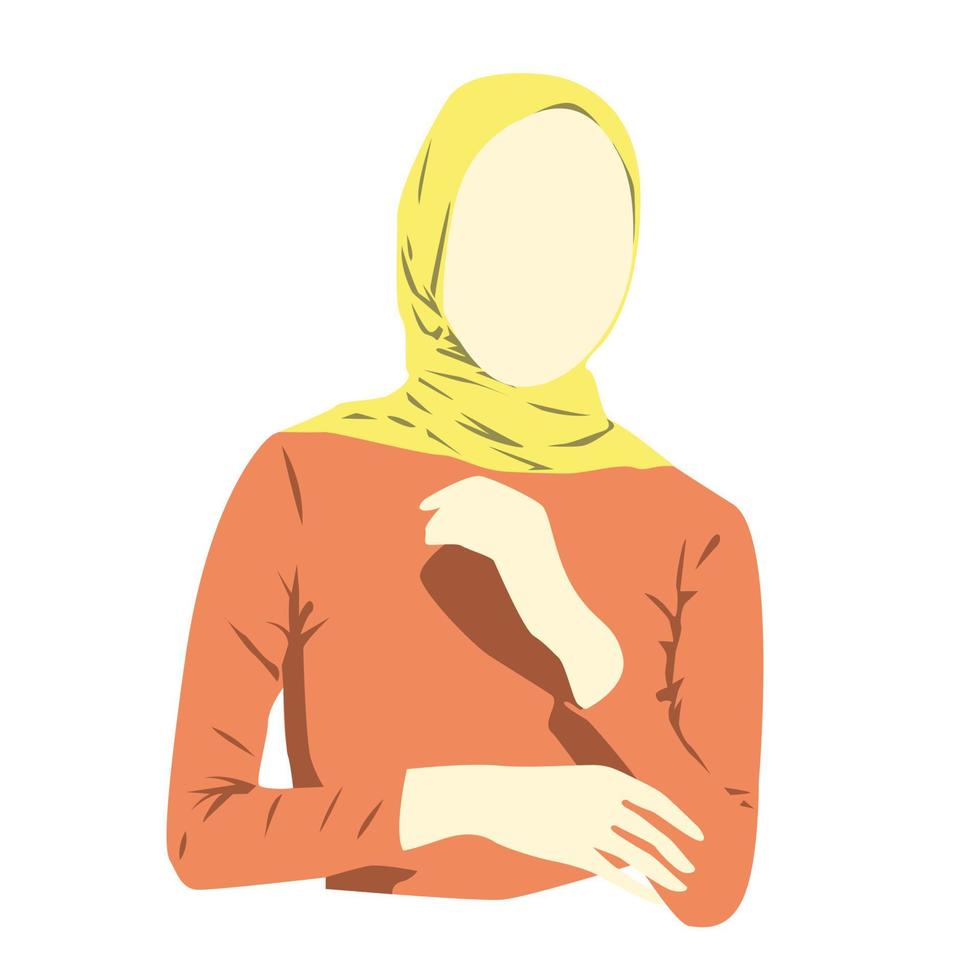Beautiful Muslim woman wearing hijab vector