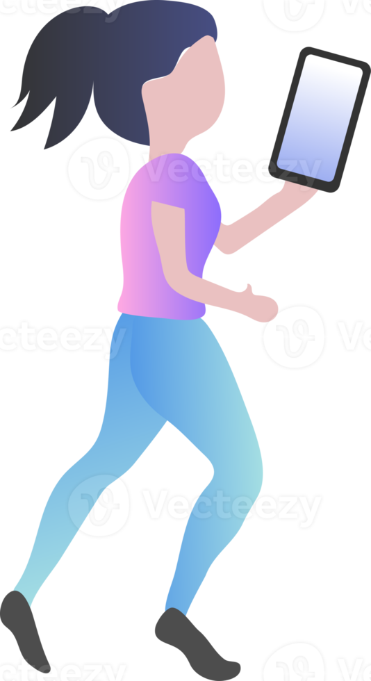 Person looking at phone icon png