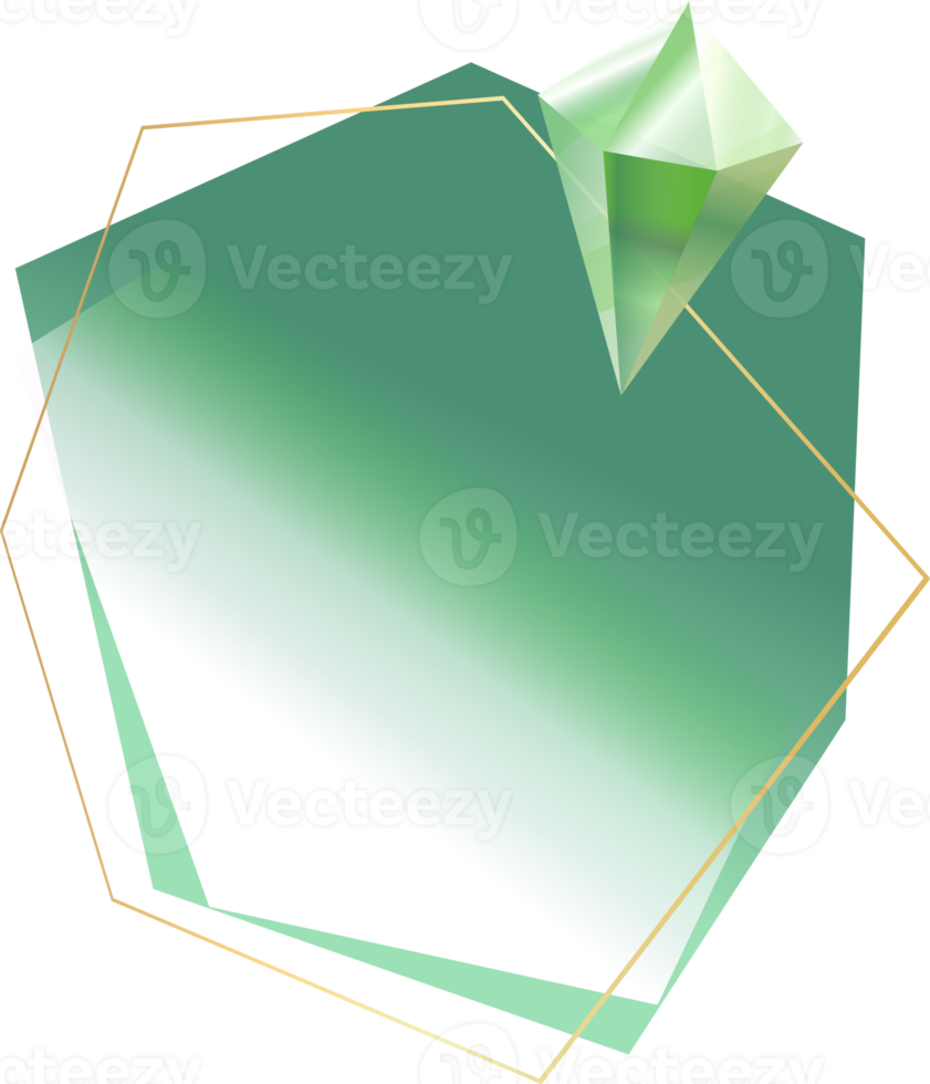 emerald, green crystal and gem border label png