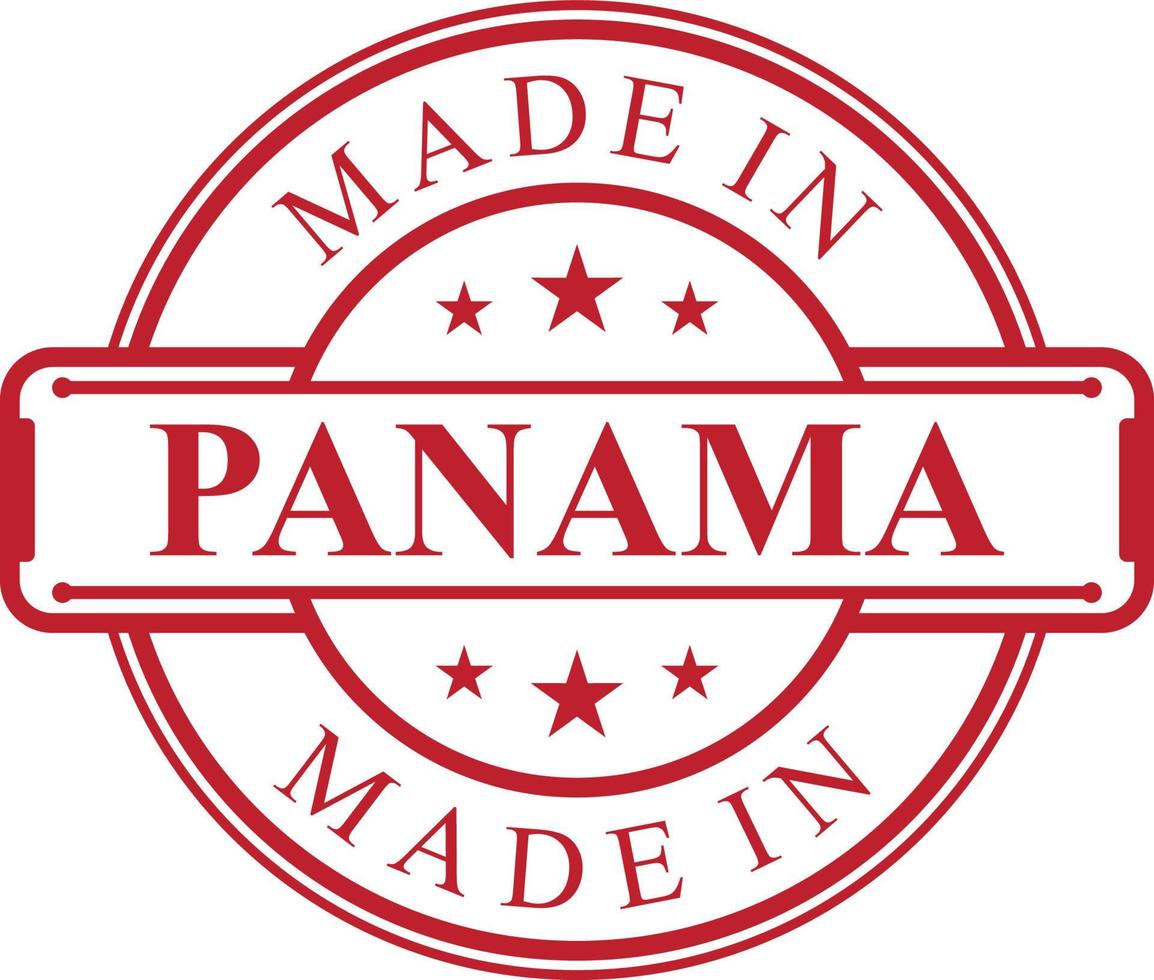 icono de etiqueta hecho en Panamá con emblema de color rojo vector