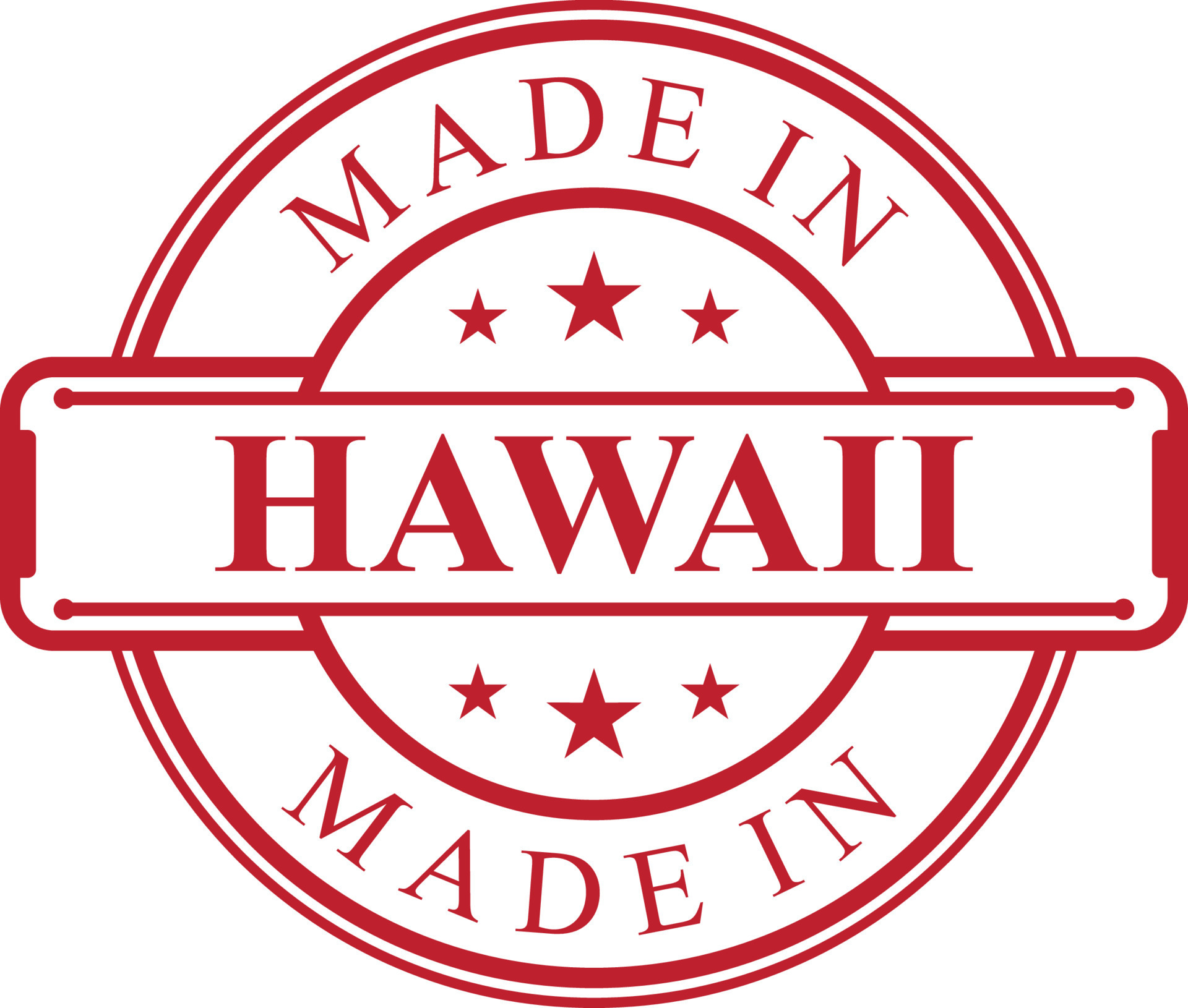 Made in Hawaii label icon with red color emblem 16384316 Vector Art at