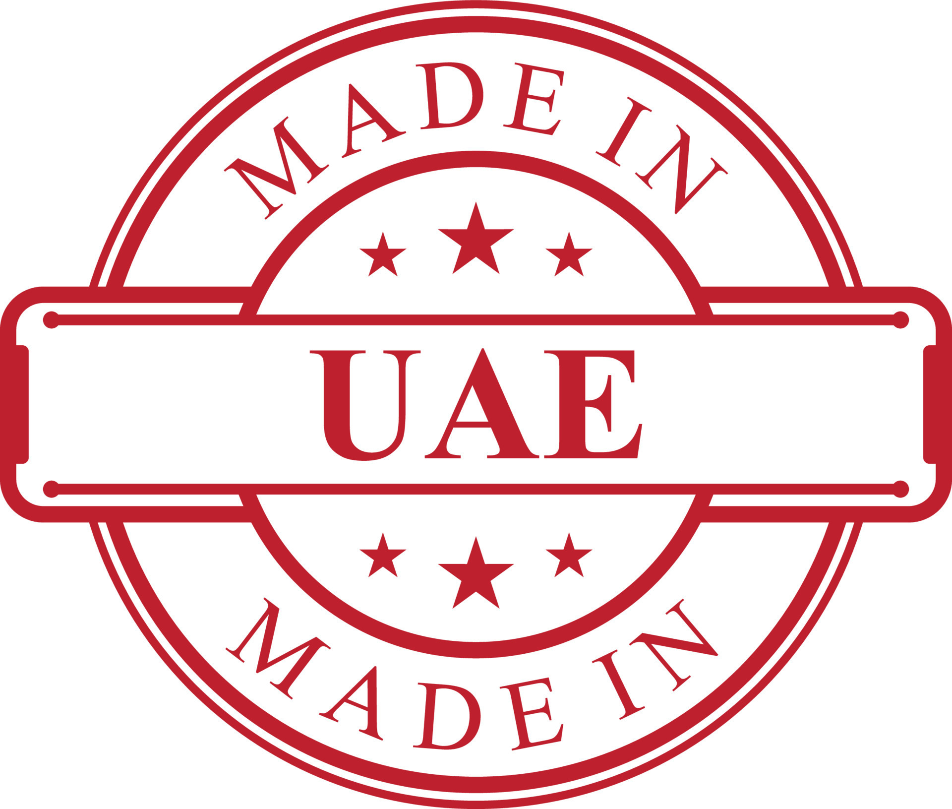 Made in UAE label icon with red color emblem 16384334 Vector Art at Vecteezy