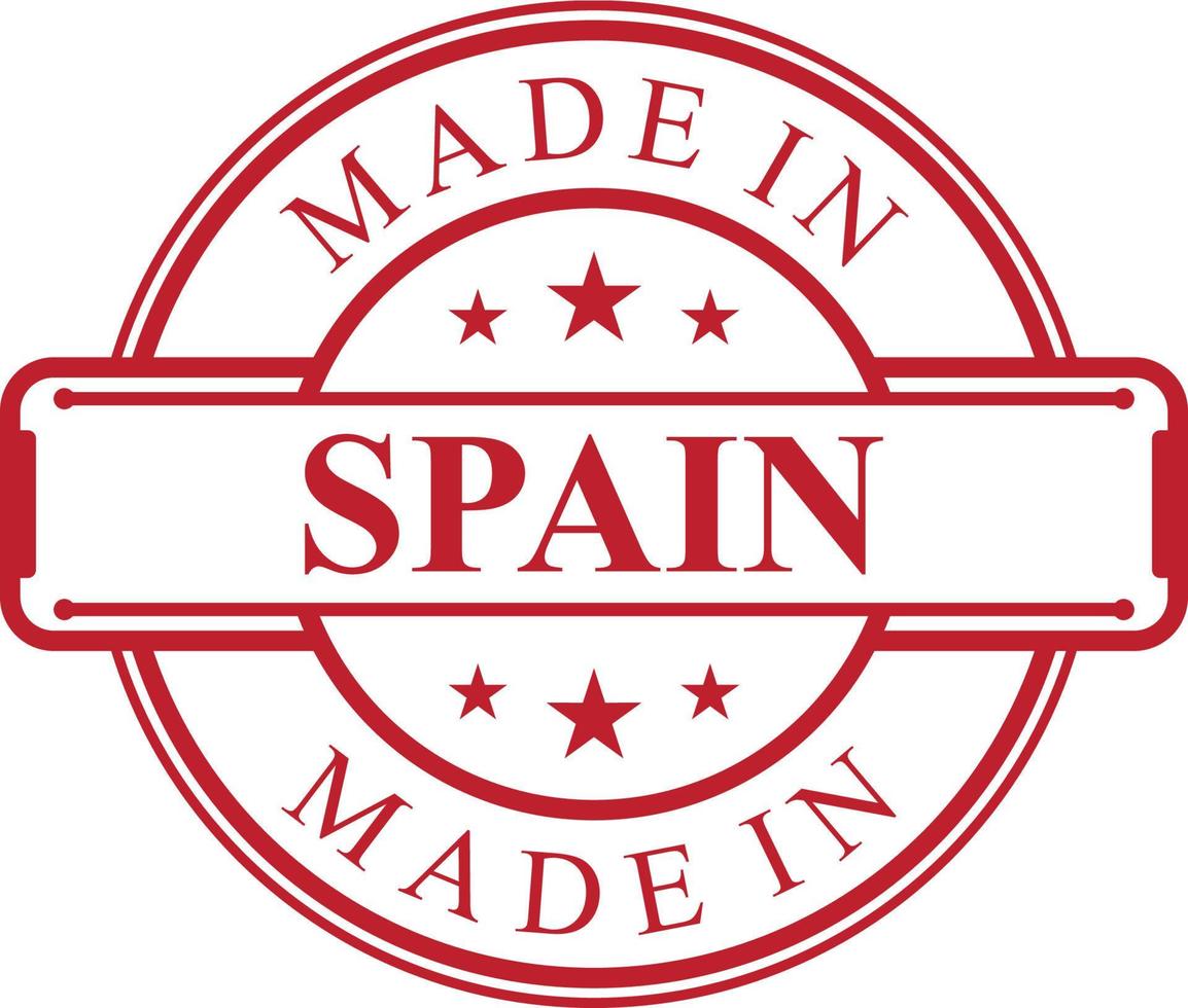 Made in Spain label icon with red color emblem 16384359 Vector Art at ...