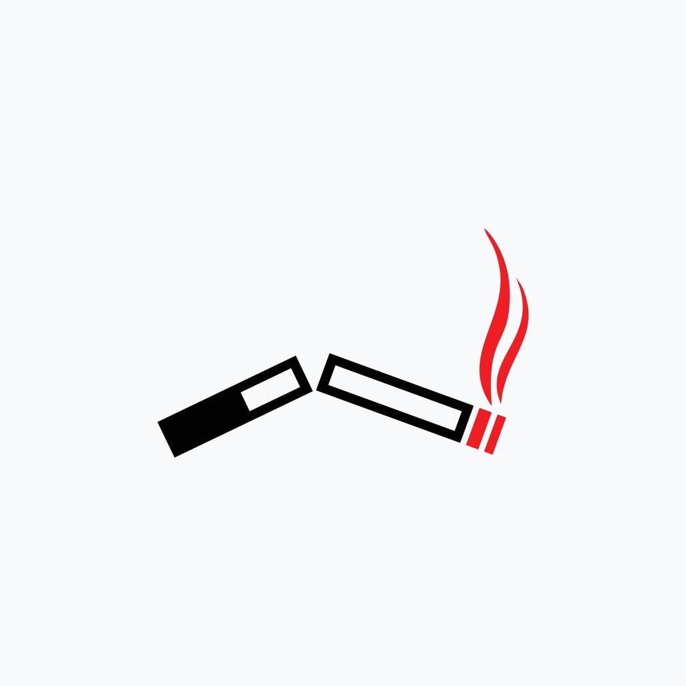 broken cigarette logo design vector