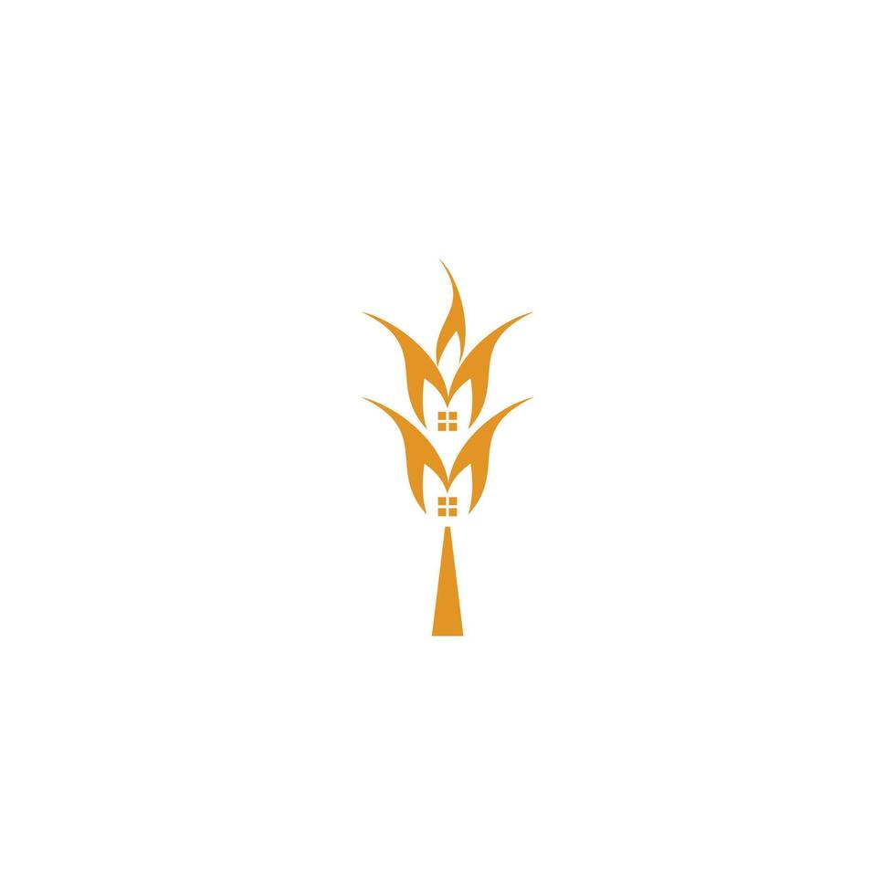 wheat house abstract logo vector
