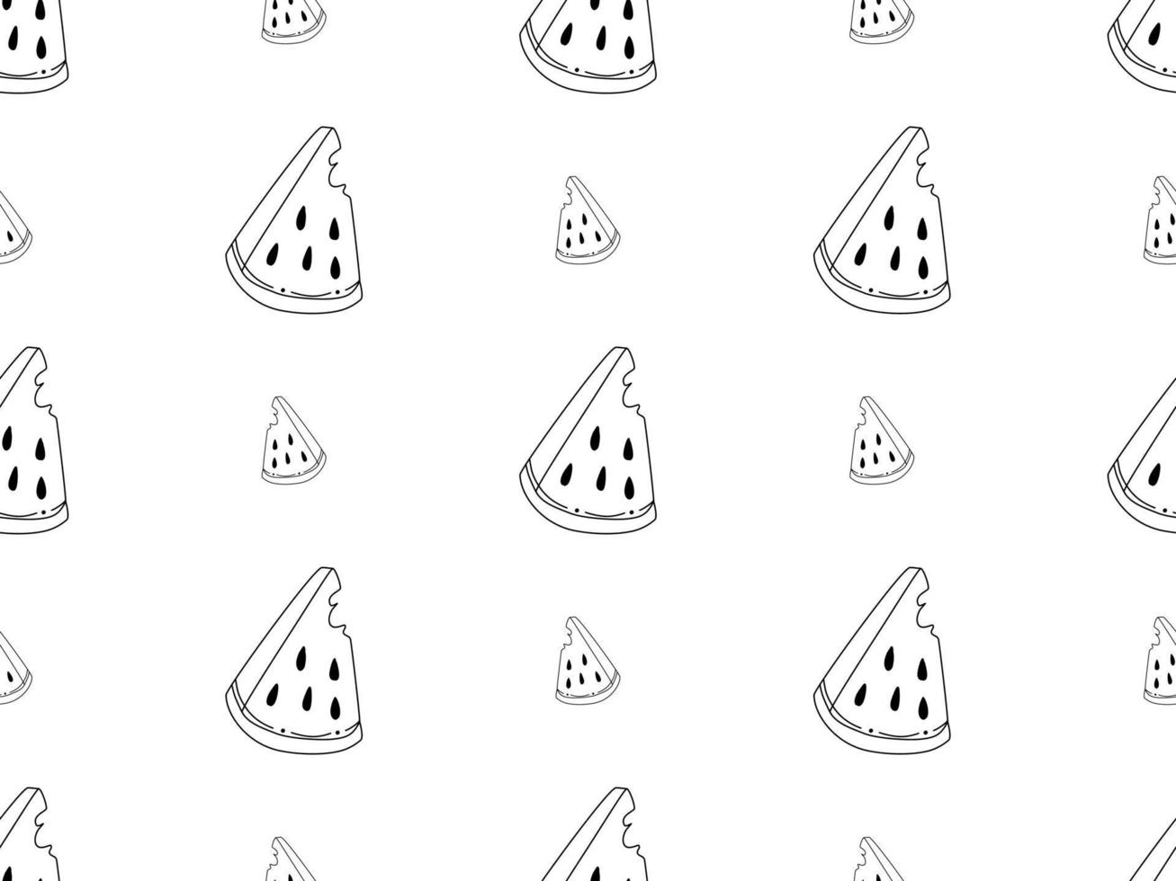 Watermelon cartoon character seamless pattern on white background vector