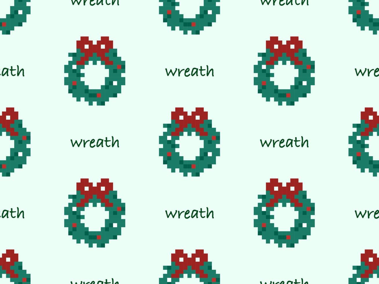 Wreaths cartoon character seamless pattern on green background vector