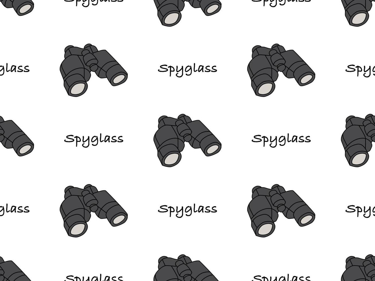 Spyglass cartoon character seamless pattern on white background vector