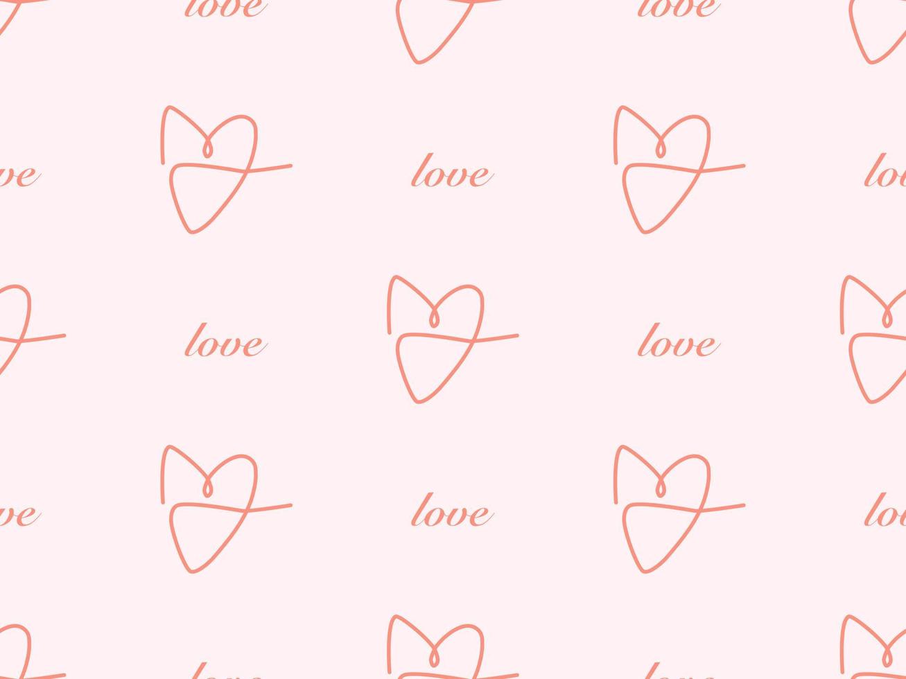 Love cartoon character seamless pattern on pink background vector