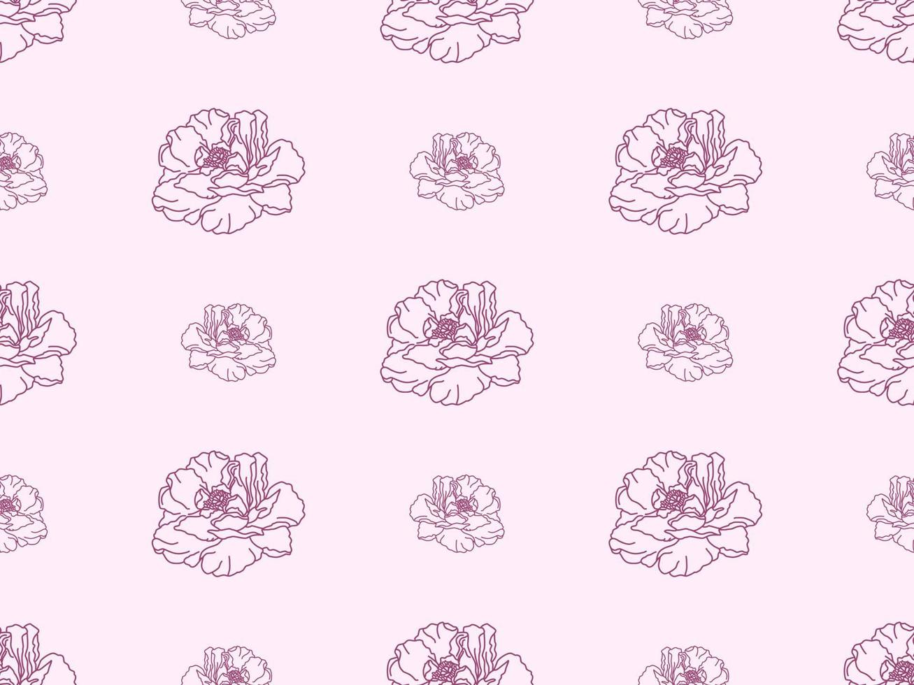 Flower cartoon character seamless pattern on pink background vector