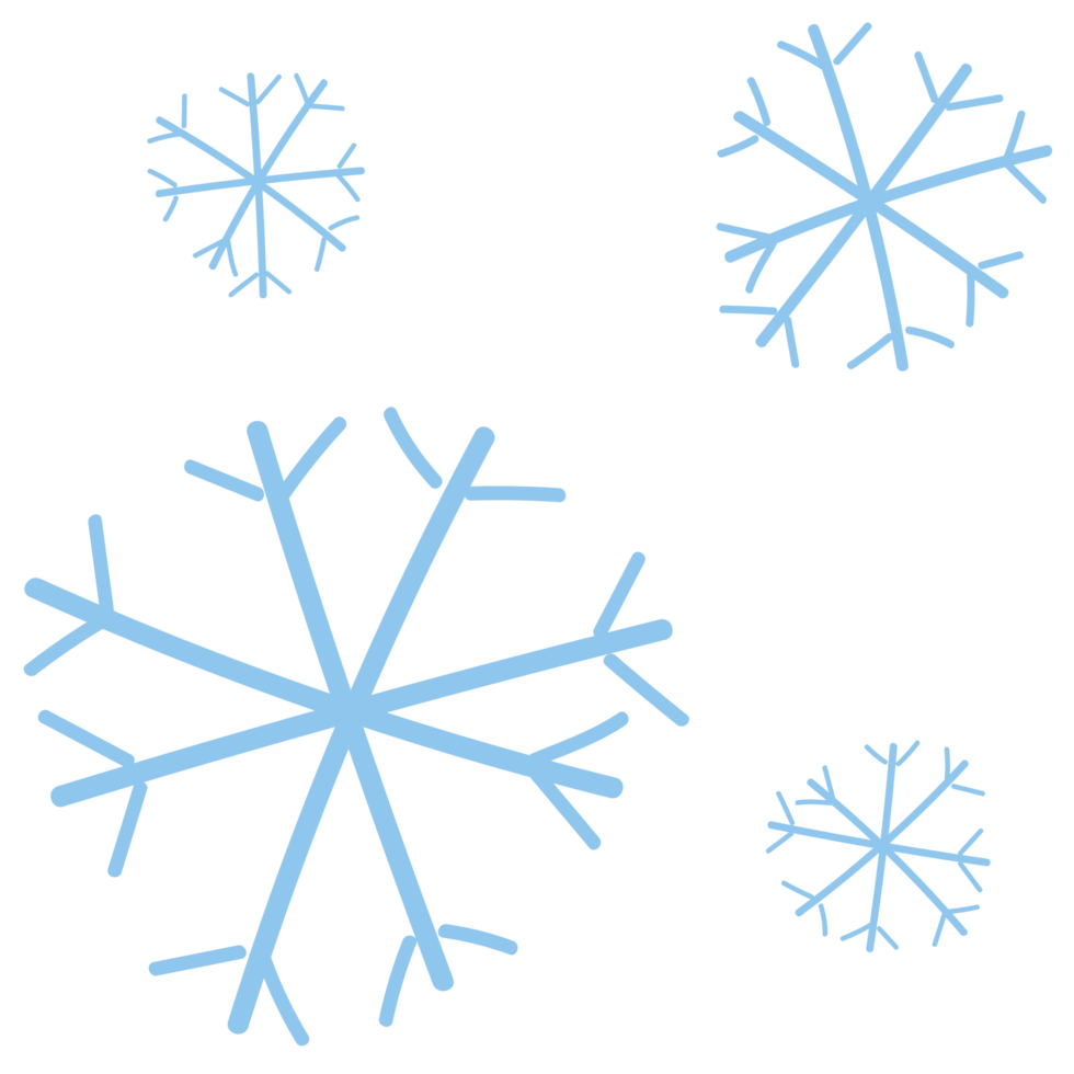 ilustração de inverno de floco de neve fofo png