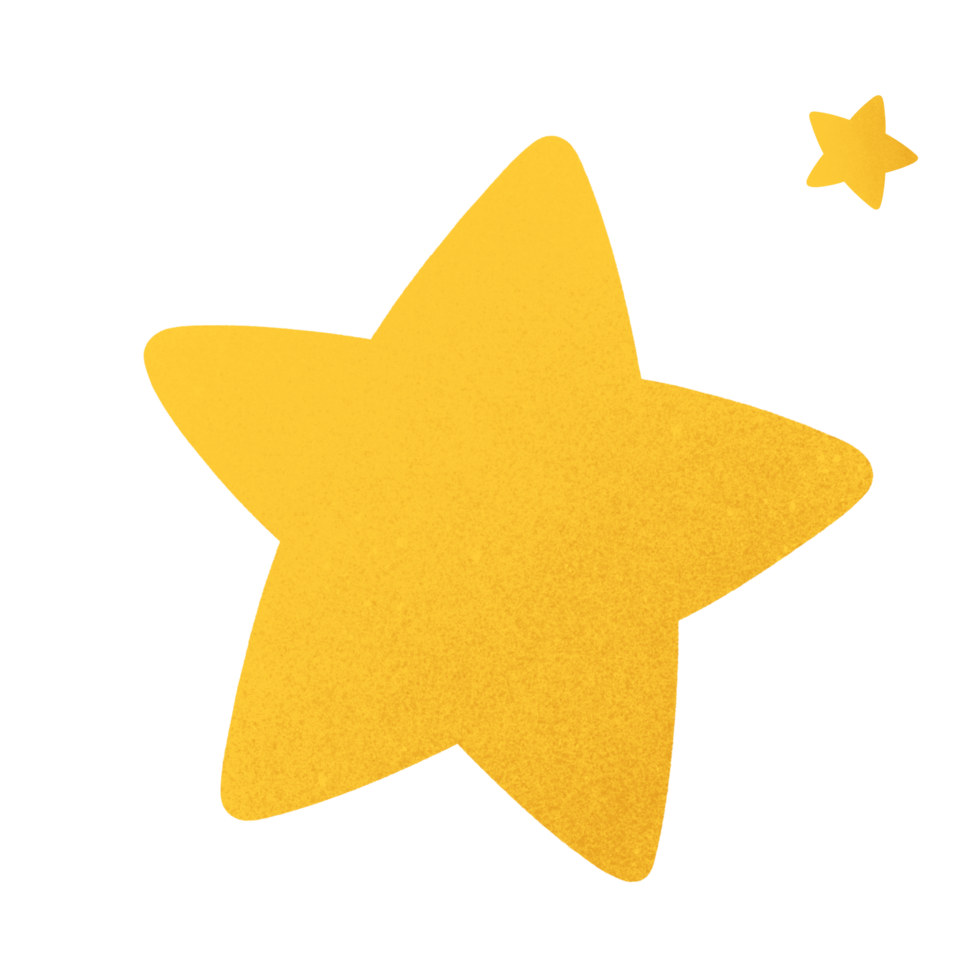 Cute yellow star and snowflake illustration for decoration png