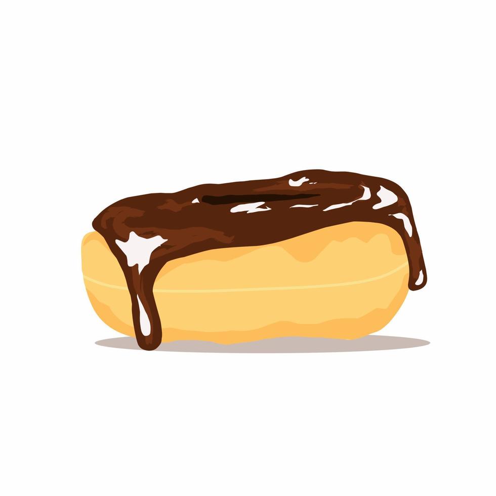 Vector Donut with topping melting chocolate