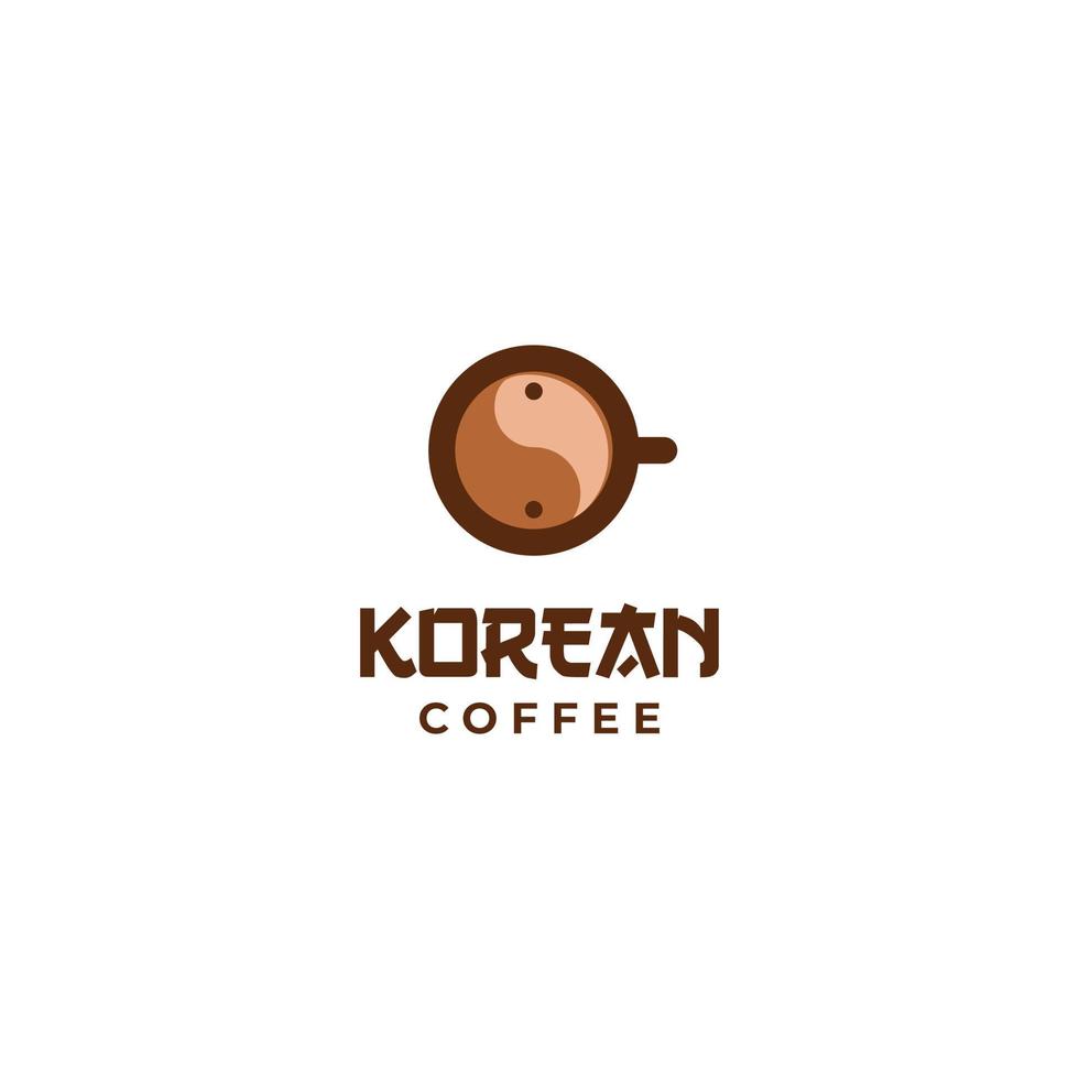 korean coffee logo design on isolated background 16384983 Vector Art at