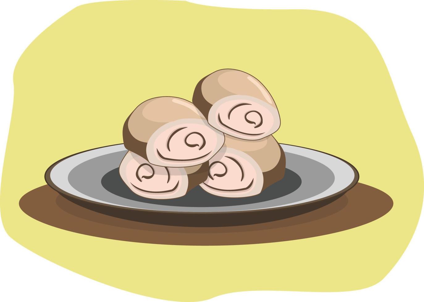 ilustración de diseño plano de comida asiática mantou vector