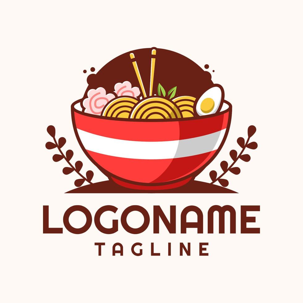 Ramen logo template, suitable for restaurant, food truck and cafe vector