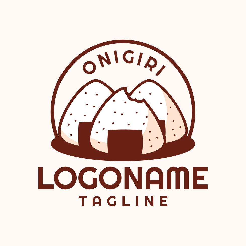 plantilla de logotipo onigiri, adecuada para restaurante, tienda y cafetería vector