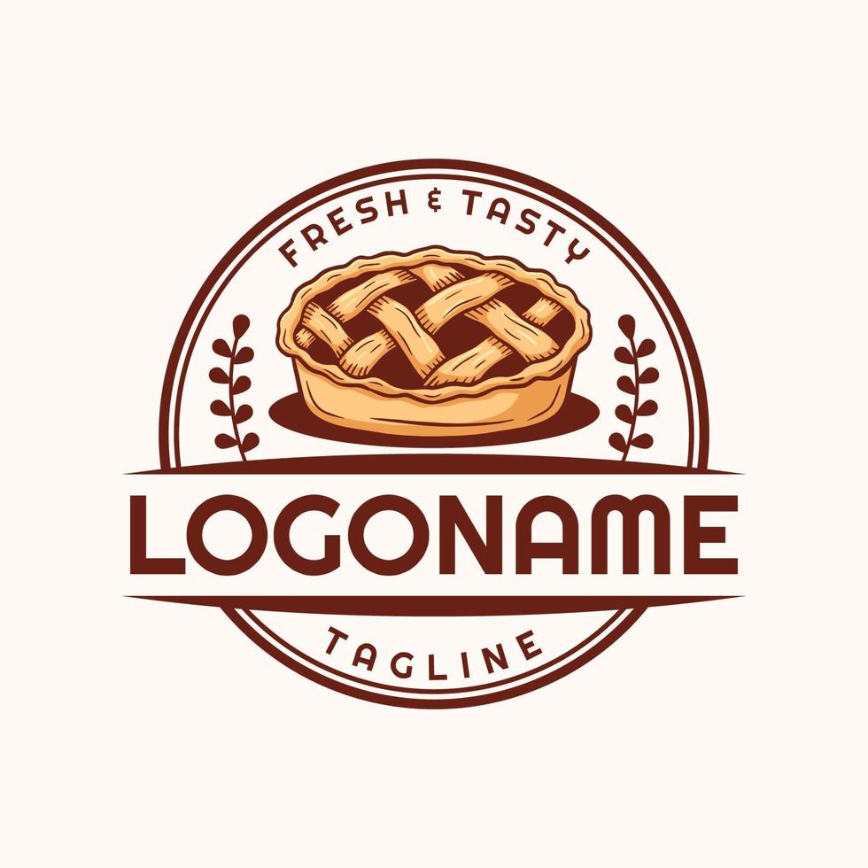 Pie logo template, suitable for restaurant, food truck, bakery and cafe vector